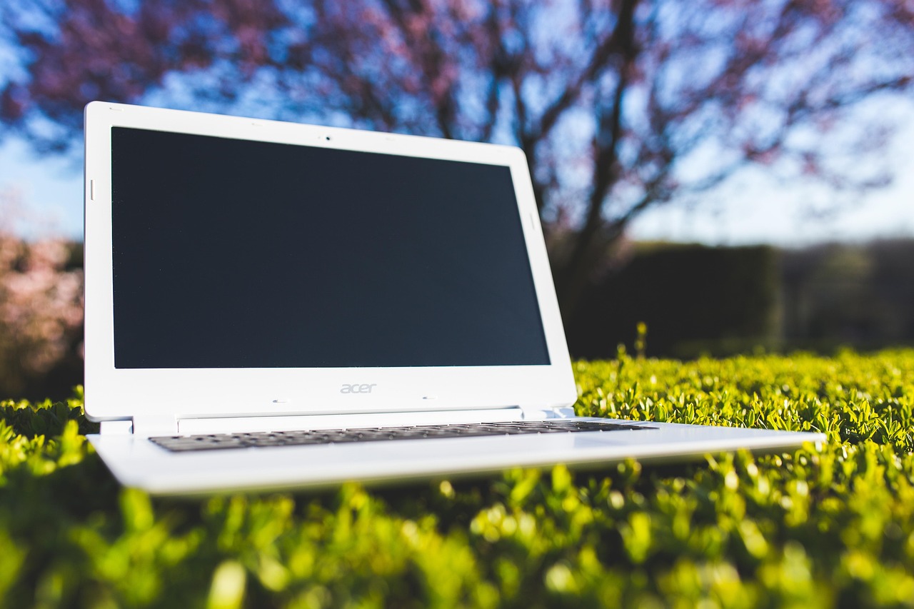 Person meldet einen Schaden online am Laptop mit Fotos